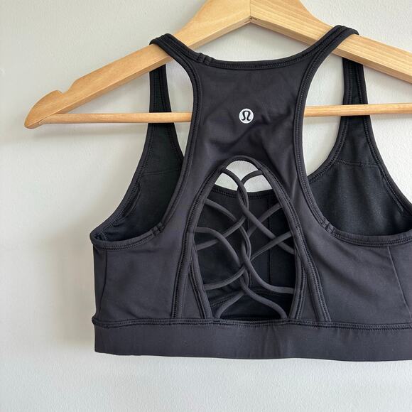 Lululemon Sweaty or Not Black Sports Bra Black 6 - Picture 4 of 5